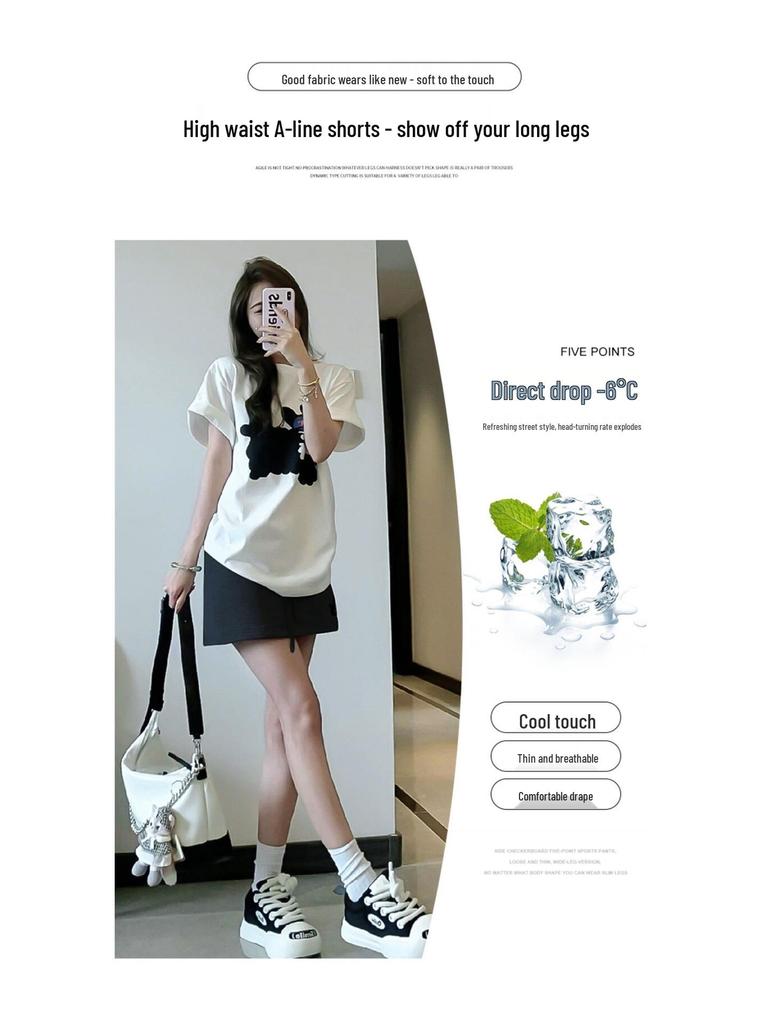 American Style High Waist Slimming Skort for Women - Hip Wrap, Petite Fit, Anti-Exposure Sport Design