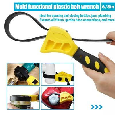 Gummi-Riemenschlüssel 6"&8" Ölfilterschlüssel und Glasöffner für Sanitär Wasserfilter Spülbeckenabfluss & Wannenabflussentfernung Rutschfest Verstellbar Universelles Werkzeug