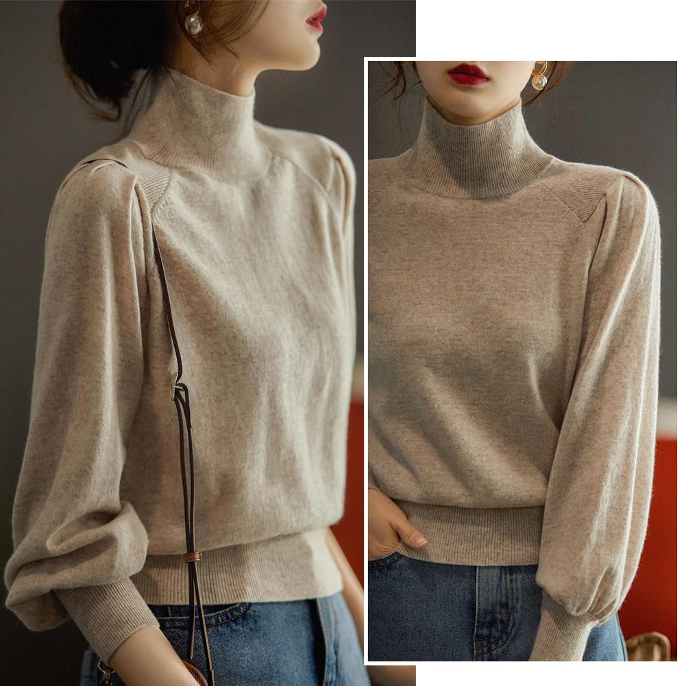 KEWJYUE Pletený pulovr Dlouhý Jednobarevný Ideální pro dojíždění Dámský svetr, Svetr, Jednoduchý, Rukáv, Stylový, Elegantní, Barva, Všestranný, Teplý, Zeštíhlující,