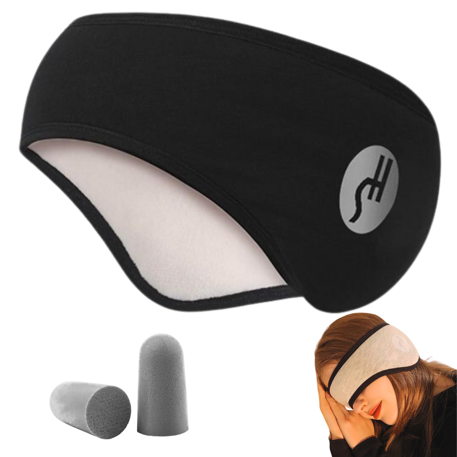 

DIZLAS Sleep for and Warming Earmuffs, Earplugs, Aid, Soundproofing, Nightmin, Hyperacusis, (Black) чёрный