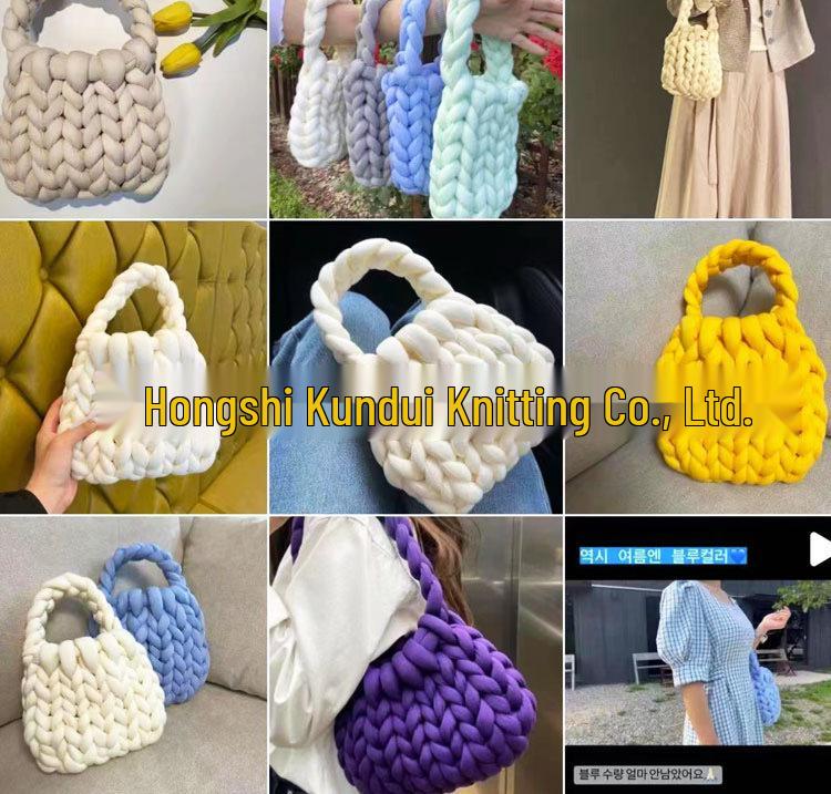 Xiaohongshu Velvet DIY Handmade Woven Crystal Yarn Handheld Messenger Bag