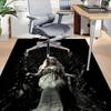 1pc Fire and Blood Office Carpet Chair Mats, Home Decor Mat Fantasy Theme Mat Durable Mat, Dragon Decor,Suitable for fantasy theme lovers