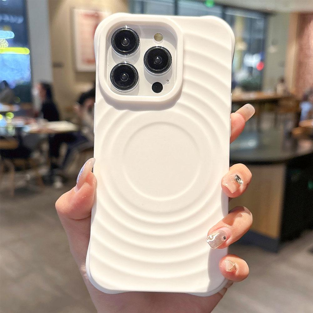 Colorful circular pattern magsafe charging case for iPhone 16 15 14 13 12 11 Pro Max Plus magnetic shockproof silicon phone case
