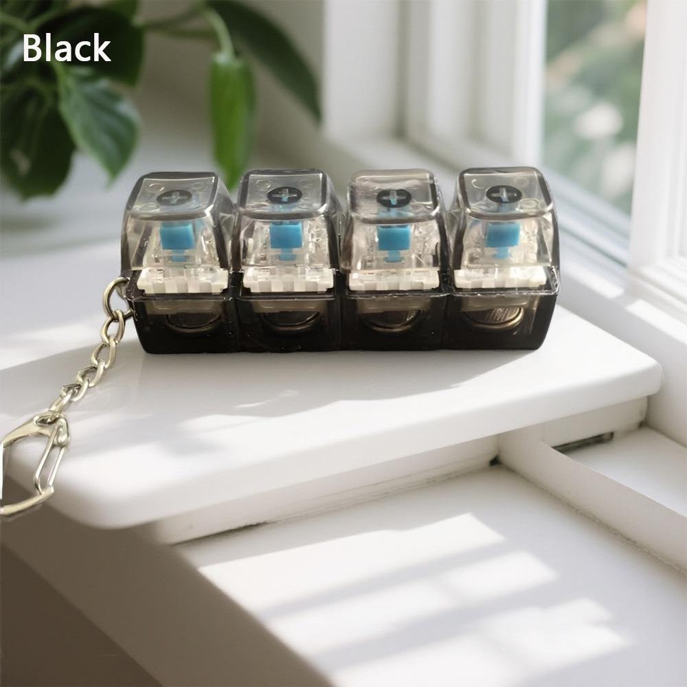 New Diy Keycaps Keyboard Fidget Toys with Keychain Stress Relief Keyboard Keychain Finger Button 4-button Shaft Tester Adults