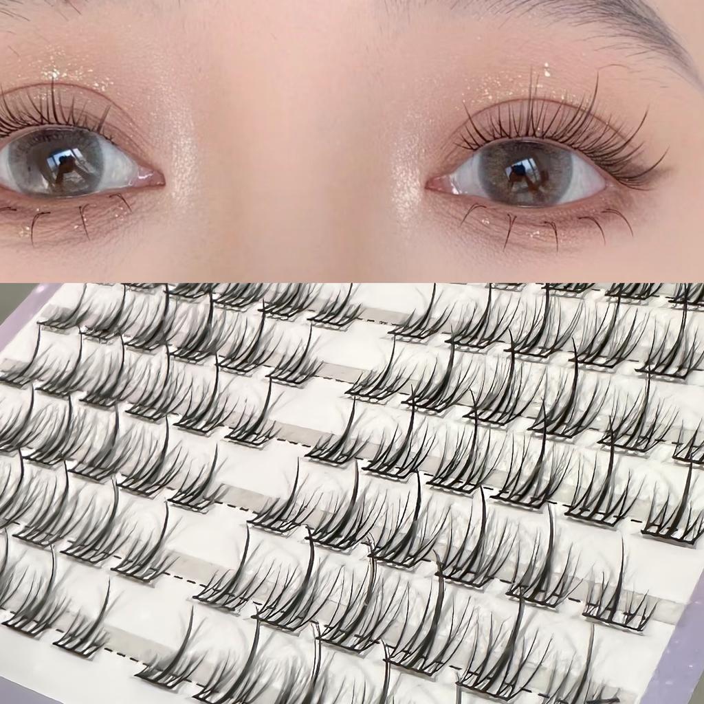 RED SIREN 10Rows Lash Clusters Cosplay Large Capacity DIY Eyelash Extension Manga Natural Individual Lashes