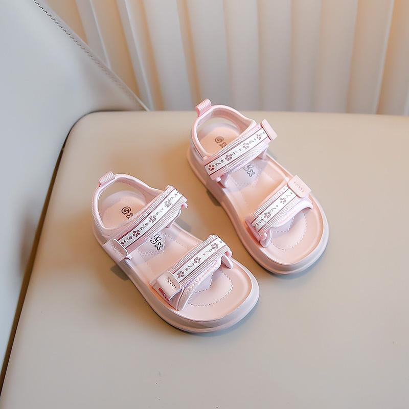 Girls Beach Shoes Open Toes Breathable Cute Kids Sandals Princess Style 2025 Summer New Girls Fashion Shoes Casual Sweet Trendy
