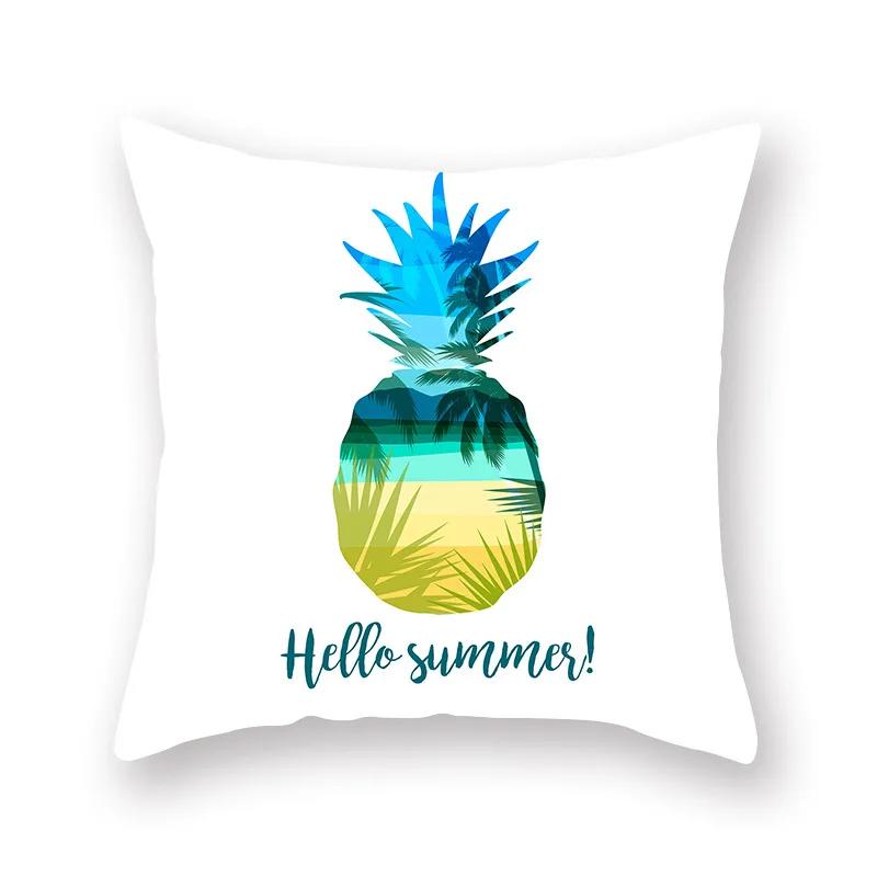 Polyester Decorative Throw Pillows Case Tropical Green Plants Palm Sofa Cushion Cover For Home Living Room Decoration