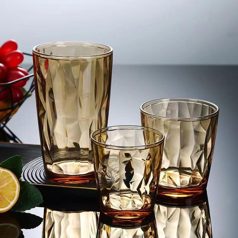 Plastic Wine Glasses Unbreakable Acrylic Drinking Glass Reusable Beer Cup Buffet Cups Juice Glasses for Home Wedding Party