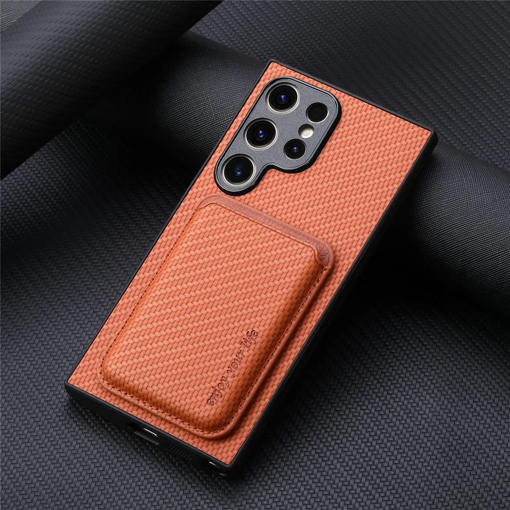 Magnetic with Card Holder Phone Case for Samsung Galaxy S25 S23 S21 FE S24 S22 Ultra Plus M53 M33 A25 A35 A15 A05 A055 Cover
