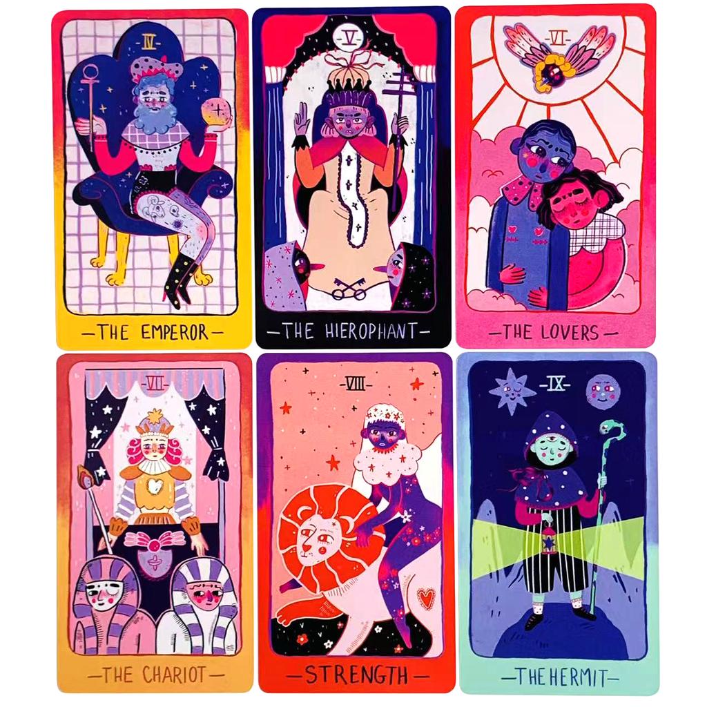 Pastel Prism Tarot Cards 78 Pcs Cards Imbued With The Soothing Tones Of A Pink and Sky-blue Color Palette Game Cards