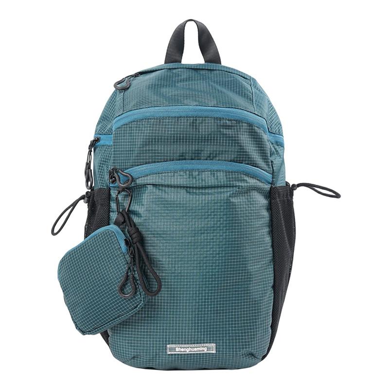 Outdoor Lightweight Travel Bag Unisex Sports Cycling Bag Solid Color Water-Repellent Backpack with Coin Purse