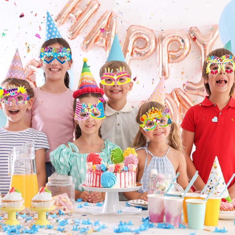 Paper Birthday Party Glasses Decorative Props Kids Adult Celebration Costume Accessory Fun Photo Booth Prop