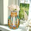 Acrylic Wood Beautiful Pattern Diamond Painting Flower Vase Diamond Painting Tabletop Vase Ornaments Kit for Adults