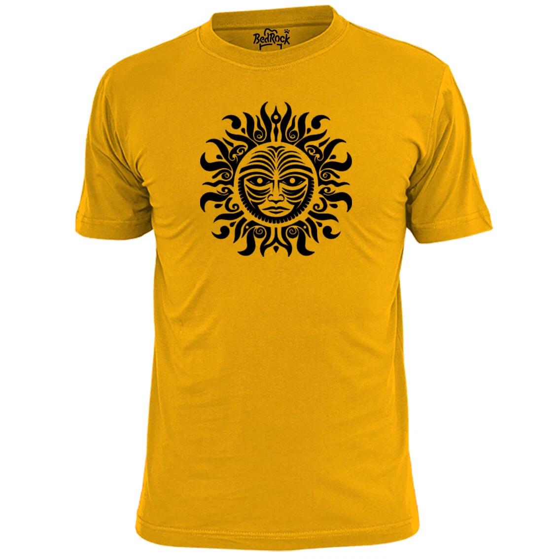 Mens Tribal Sun Face T shirt Native Maori Tattoo 2XL