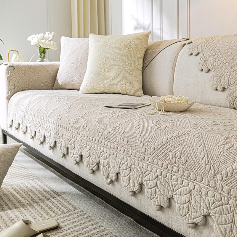 

Ретро доступная роскошь высококачественная вышитая диванная подушка Four Seasons универсальная высококачественная нескользящая кожаная подушка для полотенец 70-70cm