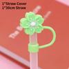 Straw Flower Silicone Cover Straw Cap Dustproof Reusable Stoppers Color Solid