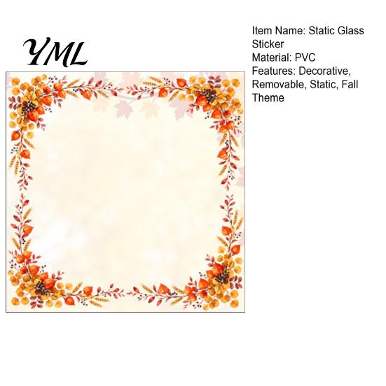 Thanksgiving Window Decals Harvest Festival Static Glass Sticker, Autumn Clings with Maple Leaves Sunflowers And Decorative Stickers Berries