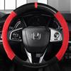 For Honda Civic 2016 2017 2018 2019 2020 2021 2022 10th Carbon Fiber+Suede Cow Leather Car Steering Wheel Cover Auto Accessories