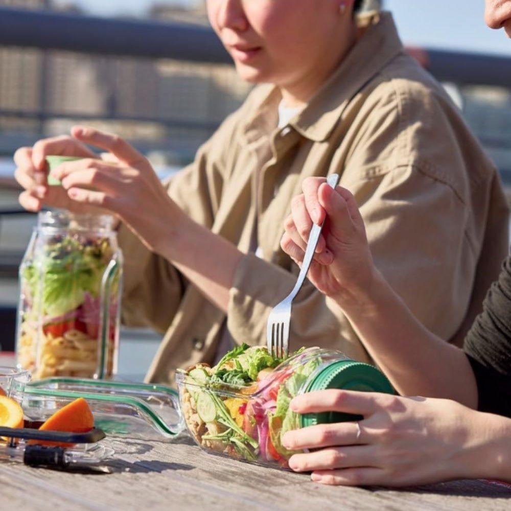 Plastic Salad Container Transparent Salad Pod Keep Fresh Organizer Mason Jar Meal Prep