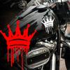 Wasserdichter Vinyl-Aufkleber, Rot-Weißes Tropfkrone Graffiti Decal, Dekoration für Motorradhelm Kraftstofftank Karosserie