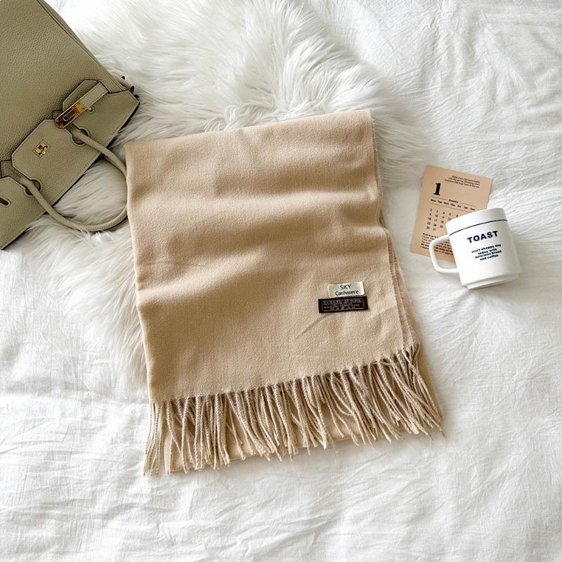 Solid color scarf women's winter new imitation cashmere scarf multi-color warm scarf long shawl