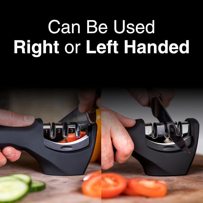 3 Duan Knife Sharpener Kitchen Multifunctional Hand-held Quick Sharpener Non-slip Base Cutting Tool 3 in 1 Kitchen Supply