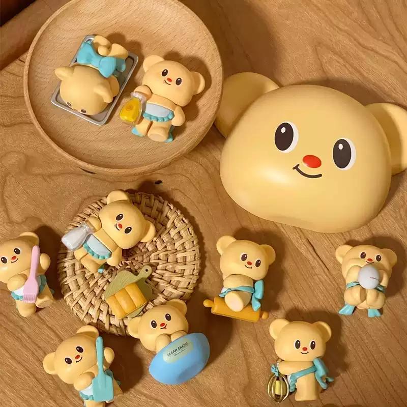 FUNISM ButterBear Head Bake Cake Moe Grain Blind Box Bake A CakeBaking Expert Figurine Capsule Toys Charming Decorative Gift
