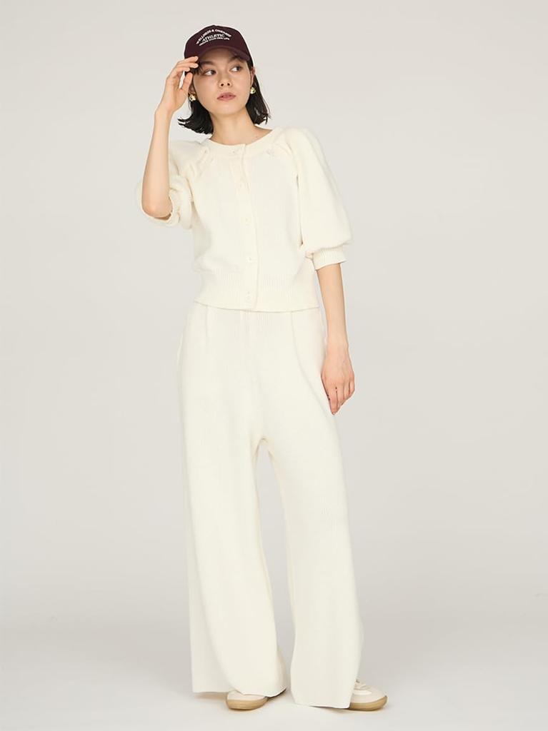 Emi Ribbed Easy Tuck 13WNP254072OWHT1 Pants,