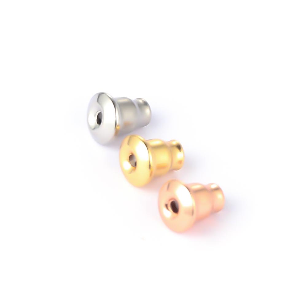 Semitree 50 Stück Edelstahl Gold Kugel Ohrring-Verschlüsse Ohrstecker-Stöpsel DIY Ohrring-Zubehör Handgemachte Bastelarbeiten Schmuckherstellung