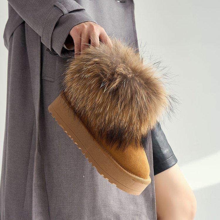 

Хлопковая обувь обувь на платформе обувь на высокой подошве женская обувь новинка 2025 популярная интернет-знаменитость новая плюшевая плюшевая зимняя обувь 40 имбирный