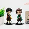 8Pcs Anime Demon Slayer Figure Doll Toy Nezuko Tanjirou Zenitsu Inosuke Kyoujurou Shinobu Giyuu Q Version Model Toy Kids Gifts
