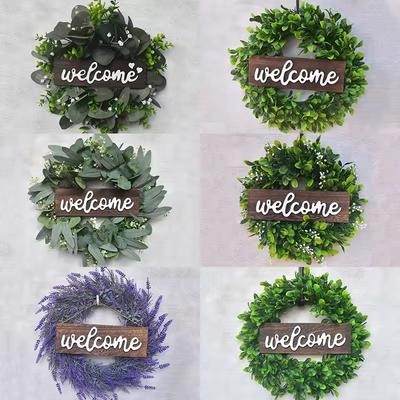 Corona de Bienvenida Americana Grande para Simulación Decoración de Puerta Corona de Eucalipto Corona de Hojas de Eucalipto Corona de Hojas de Dinero