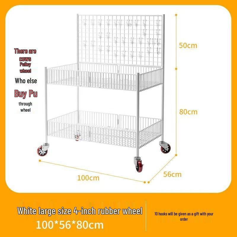 Foldable Ethnic Style Iron Flower Cart for Street and Night Markets