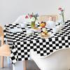 Oigco 3 Pack Black and White Checkered Tablecloths Race Car Theme Tablecloths for Motor Racing Birthday Party Decorations, 54" x 108