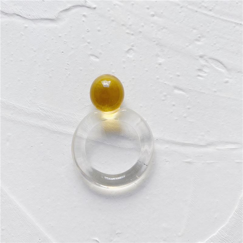 New Fashion Colorful Acrylic Rhinestone Resin Rings For Women Girls Korean Transparent Geometric Square Round Rings Jewelry 2026