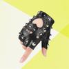 Punk Spiked Fingerless Gloves, Gothic Leather Gloves with Studs for Halloween & Cosplay