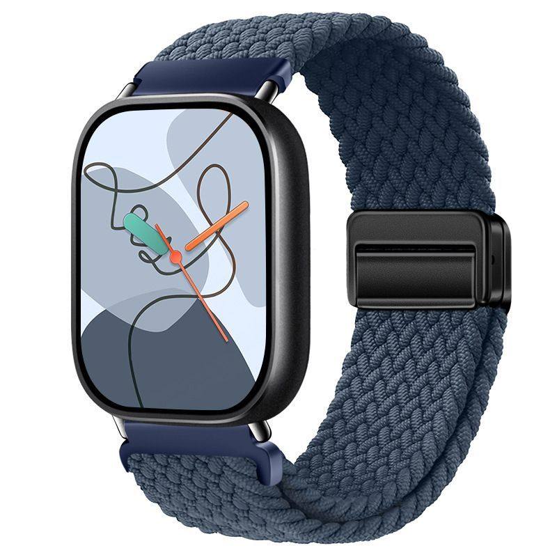 For Redmi Watch 6/5/4 XiaoMi Mi Band 8 Pro Quick Release Magnetic Woven Nylon Band Adjustable Breathable Sport Wristband