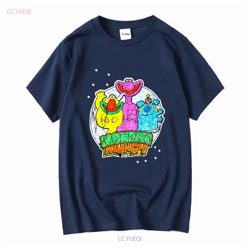Monster Munch Black D T Shirt Mens Vintage Washed Unisex Soft Homme Fashion Breathable Top For Everyday Wear Stretched
