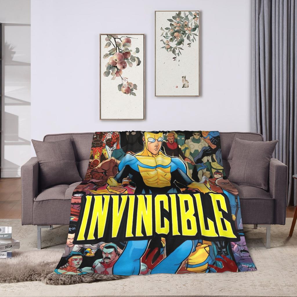 Invincible Hero Collage Blanket Quality Warm Throw Blanket Winter Travel Office Home Decor Pattern Bedspread