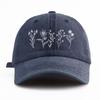 pc Flowers Print Washed Baseball Cap for AdultsMinimalist Retro Style Casual Soft Adjustable Dad Hat Perfect As Gift