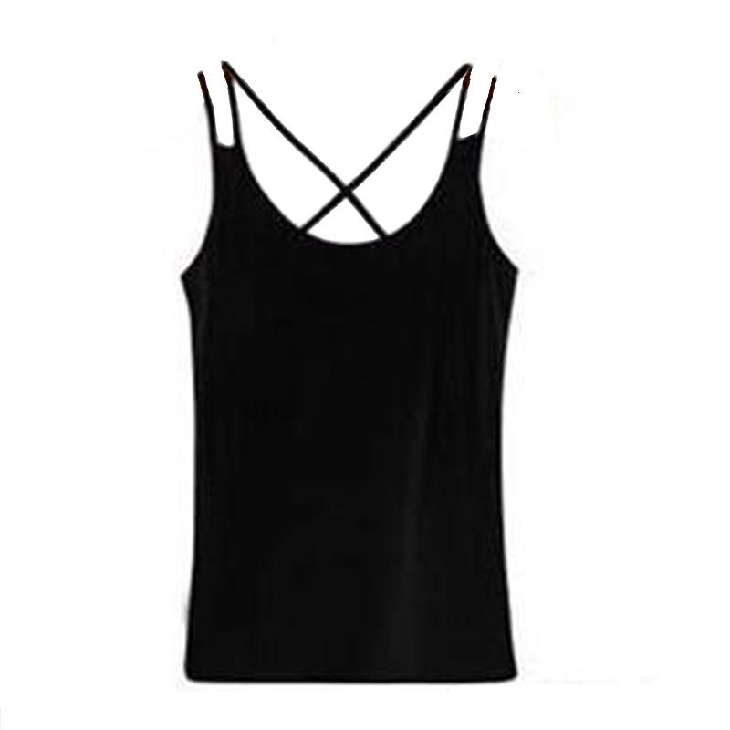 Canottiera da Donna con Incrocio sulla Schiena, Scollo a U, Vestibilità Aderente, Senza Maniche, Canotta