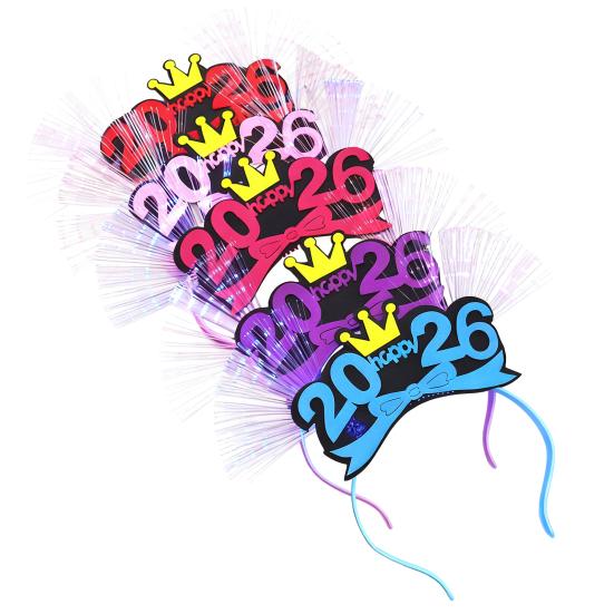 

2026 Новогодняя вечеринка Ободок Сверкающий Светодиодный Светящийся Головной убор для Рождества Кануна Нового года Праздничные Мероприятия Вечеринки Празднование F