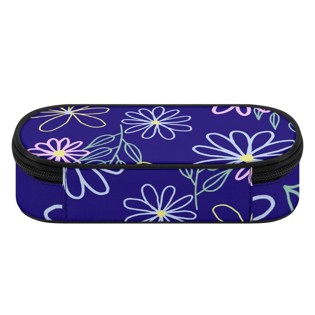 Pen Case Strong Polyester Fabric Organized Storage Smooth Zipper with Main Compartment Mesh Pocket and Pen Slots for Students