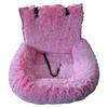 Removable Washable Cushion with Safety Belt Soft Plush Dog Seat Pet Car Booster Seat for Small Medium Large Dogs