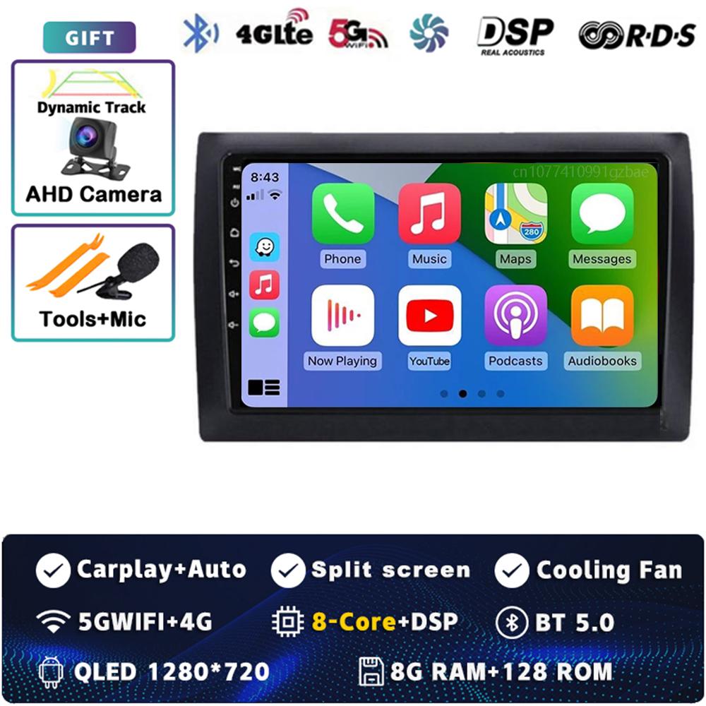 Android 14 Car Radio For Fiat Stilo 2002 - 2010 Player Multimedia GPS Navigation Stereo CarPlay Auto Video WIFI+4G BT DSP 2 DIN