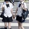 Japanese Academy-Style JK Uniform Set: Women's Short Sleeve Shirt & Pleated Skirt