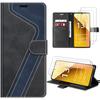 Case - Xiaomi - Redmi Note 13 5G - Leather Effect - Black-Navy Blue - Shockproof