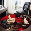 1PC Cyberpunk Mask Office Round Area Rug, Mat Suitable For Office, Under Office Chairs Bedroom Living Room Home Decor, Room Deco