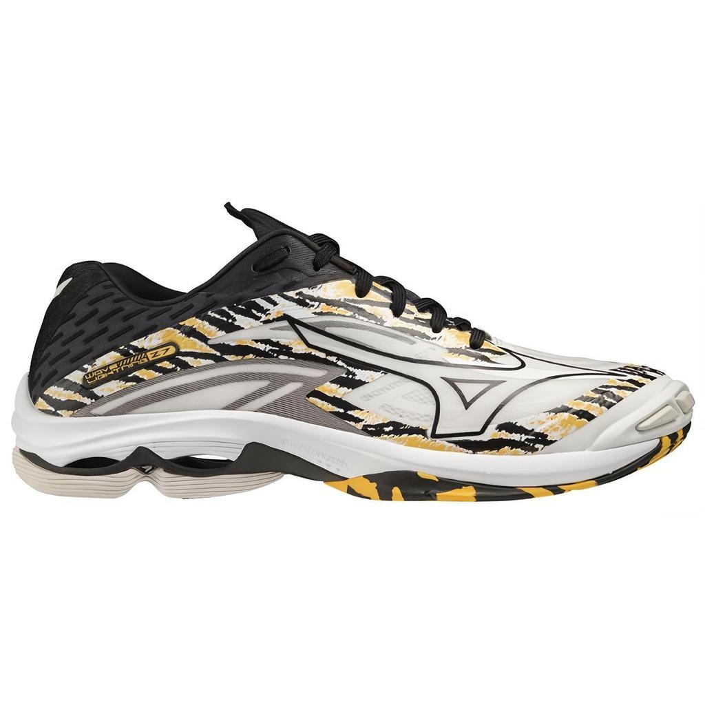 Mizuno Wave Lightning Z7 Mesh Shock Absorbing Non-Slip Durable Breathable Low-Top Training Shoes Unisex Sneakers White Black Yellow V1GA220008