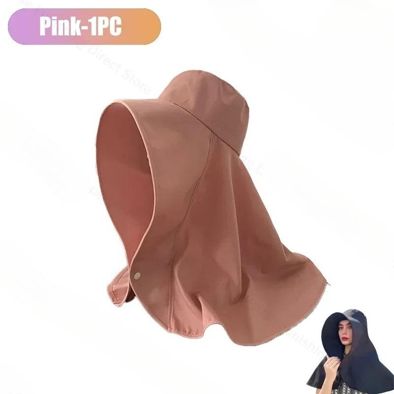 Full Face Sun Protection Hat Outdoor Women Summer Sunshade Visor Big Hat with Neck Protection Shawl for Fishing Hiking Hat